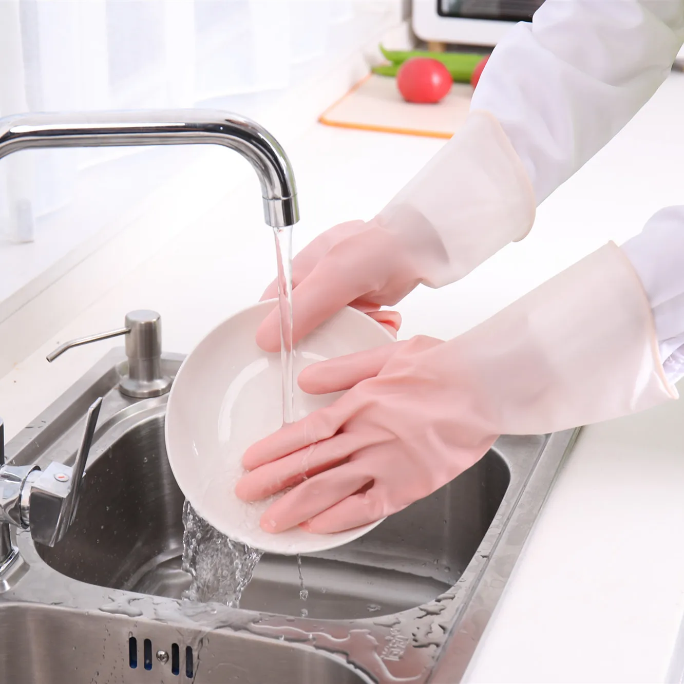 Silicone Cleaning Gloves Dishwashing Cleaning Gloves Scrubber Dish Washing Sponge Rubber Gloves Cleaning Tools