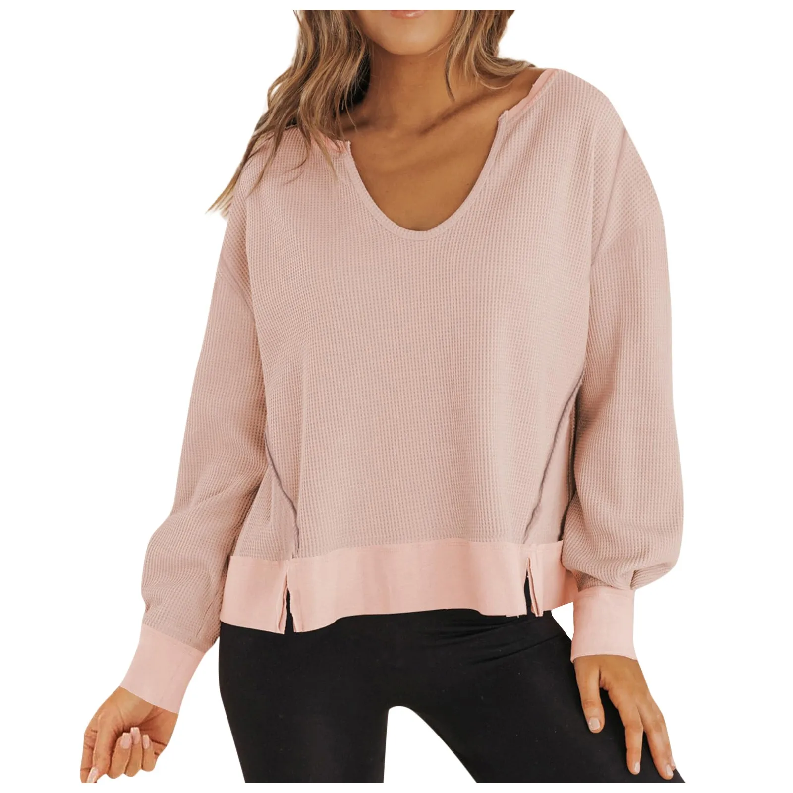 

Women's Sweater 100% Wool Sweater for Women Pullover long Sleeve Tops Spring Summer V Neck Soft Knitted Female Clothing