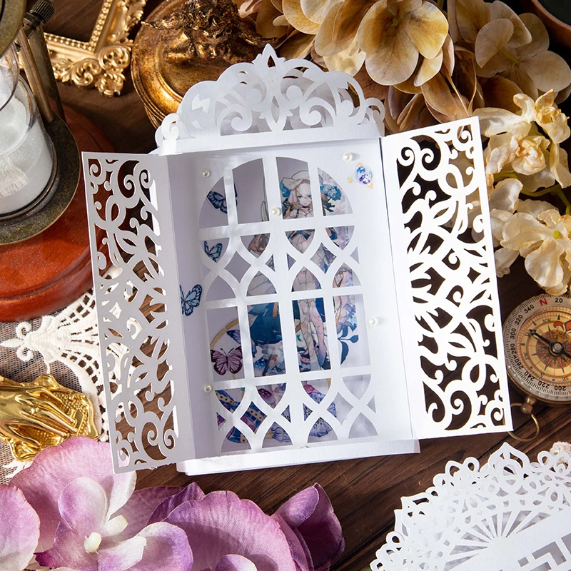 

1 упаковка пустотелых наклеек карточный литературный материал винтажный альбом для зарисовок стереоскопическая декоративная бумага стационарная Сделай Сам 230*130 мм