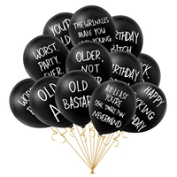 10 pcs black latex balloons birthday party decorations outdoor party decorations helium globos with different rude words