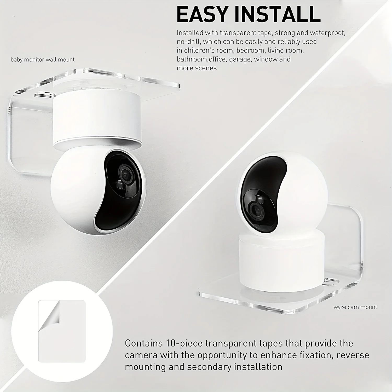 Настенные Прозрачные Акриловые Маленькие Полки 3 Шт. Экологически Чистые Клейкие