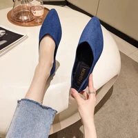 2022 fashion slip on mesh loafers breathable stretch ballet shallow flats women soft bottom pointed toe boat shoes size 35 43