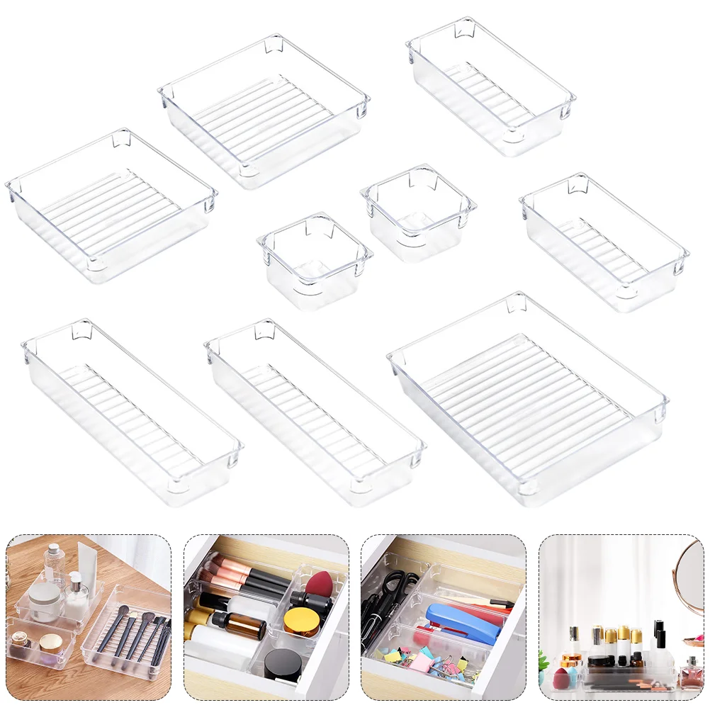 

1 Set Drawer Storage Trays Plastic Drawer Organizer Trays Drawer Sundries Trays for Kitchen Cupboard