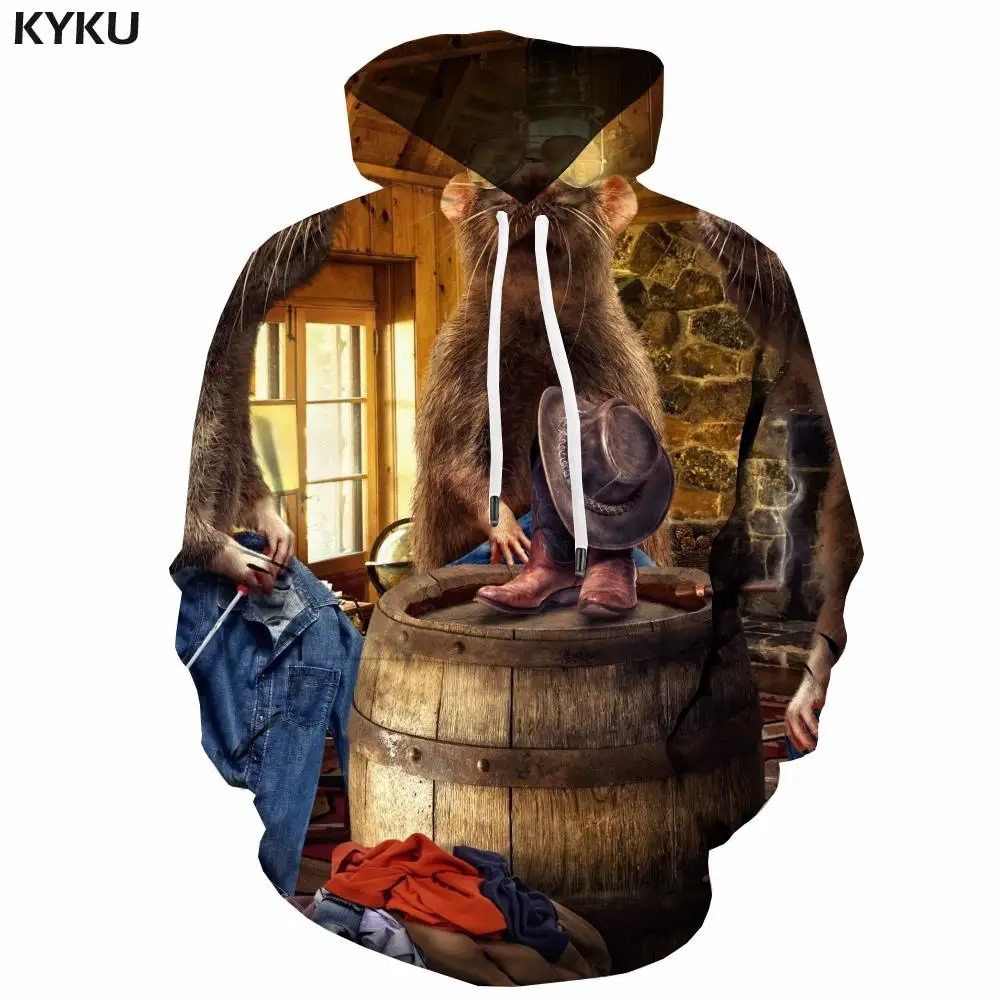 3d толстовки мужская повседневная толстовка с капюшоном в виде животного голубая