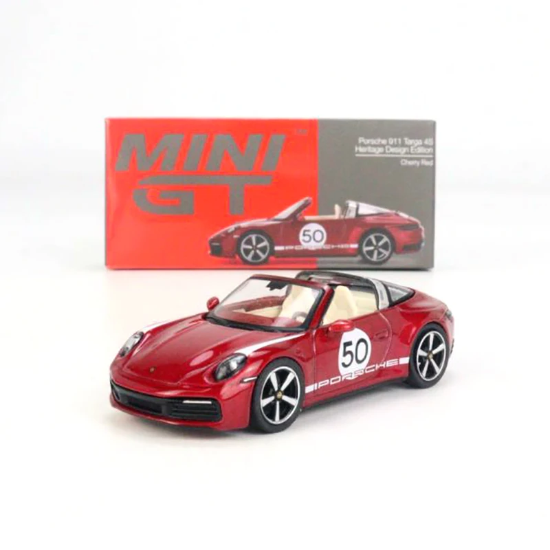 

MINI GT 1:64 Porsche 911 Targe 4S Heritage Design Edition Cherry Red LHD MGT00461-CH Alloy car model Toy racing car