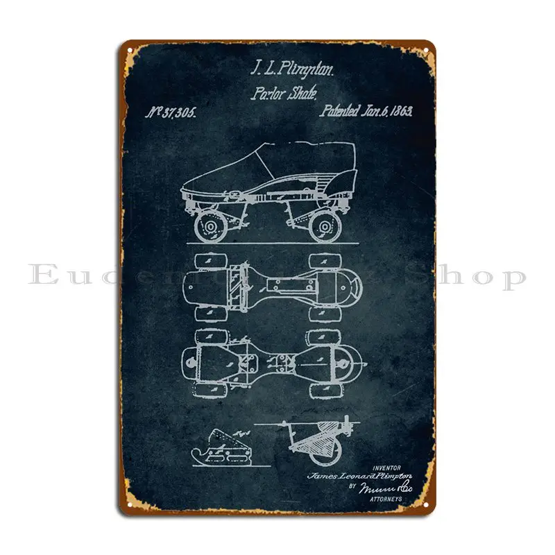 

Коньки Кабинета No228-1863, изобретатель J. L. Plimton металлический плакат киноклуб Печатный Ретро дизайн оловянный плакат