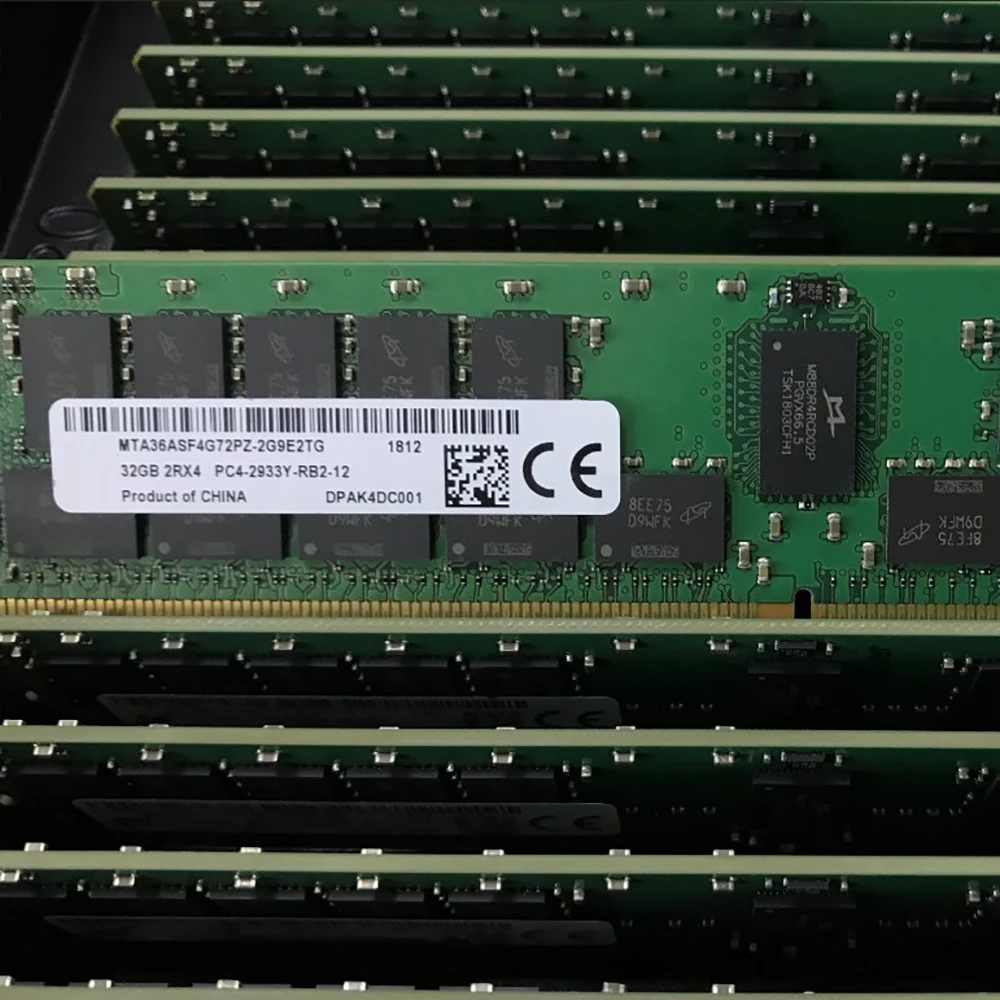 1 шт. Оперативная память MTA36ASF4G72PZ-2G9E2 для серверной памяти MT DDR4 RDIMM 32G 2RX4 2933 ECC REG PC4-23400