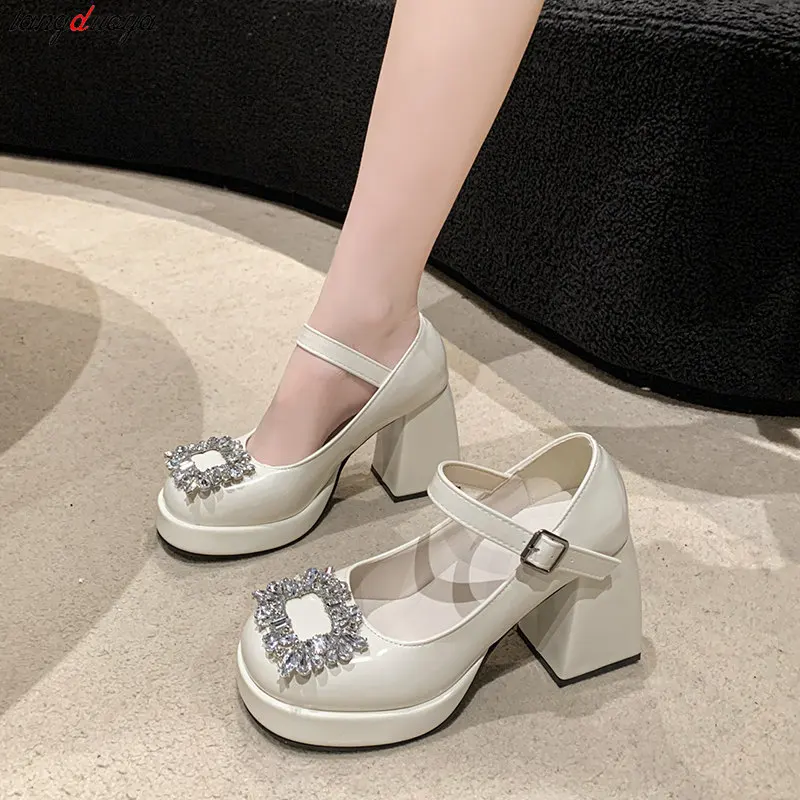 Модные Туфли Мэри Джейн с кристаллами женские новые дизайнерские элегантные