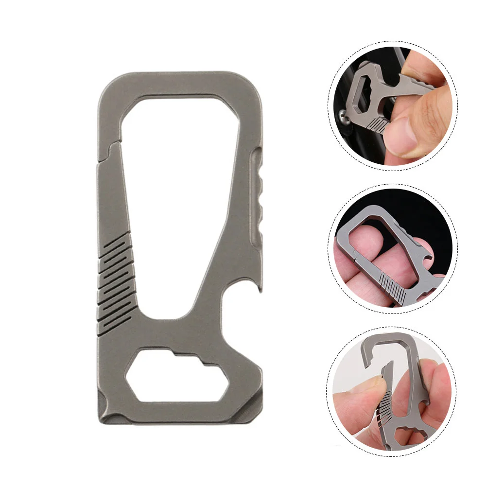 

Titanium Alloy Carabiner Multi-functional Buckle Bottle Opener Buckle (Grey)