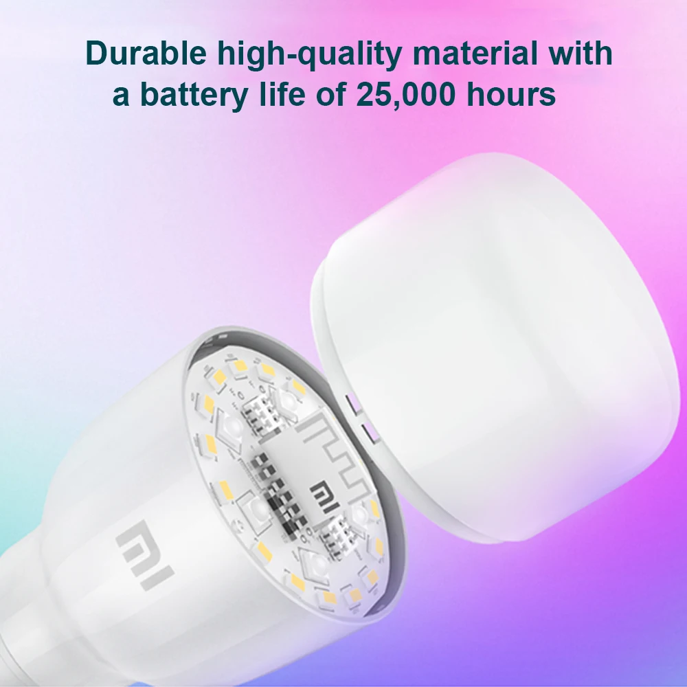 Фото Лампа Регулируемая яркость 950 лм Mi LED Smart Bulb Essential Белый цвет E27 светодиодные фары RGB лампы №2