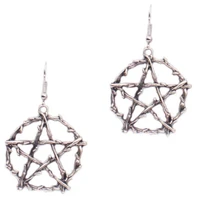 european and american fashion 925 silver pentagram earrings accessories dark punk gothic life pentagram