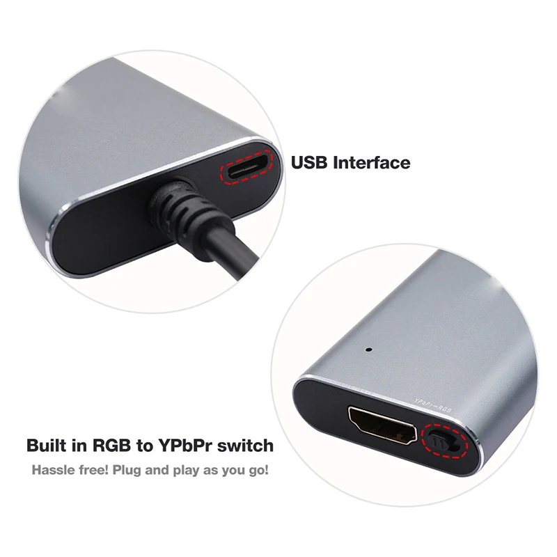 Адаптер преобразователя HD с переключателем RGB в YPbPr для игровых консолей PS1/PS2 |