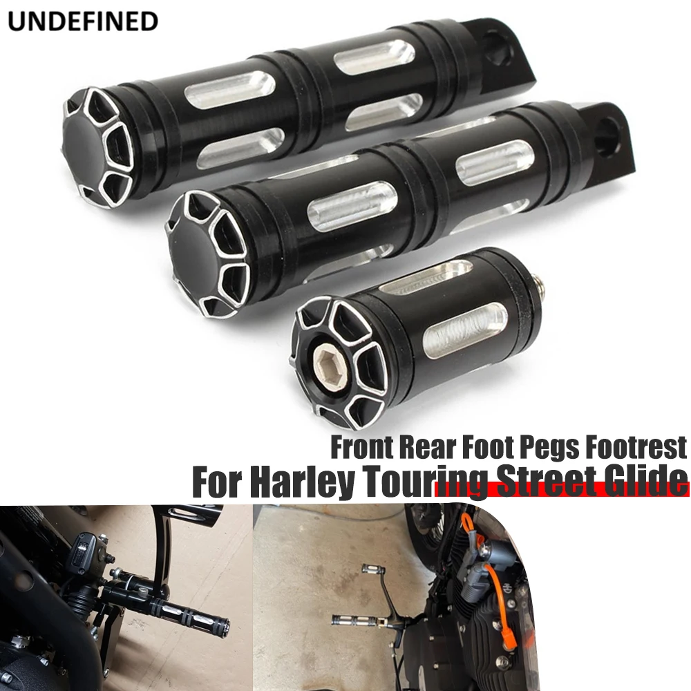 Motorcycle Front Rear Foot Pegs Footrest CNC Shifter Pegs For Harley Touring Street Glide Sportster 883 Dyna Breakout Softail