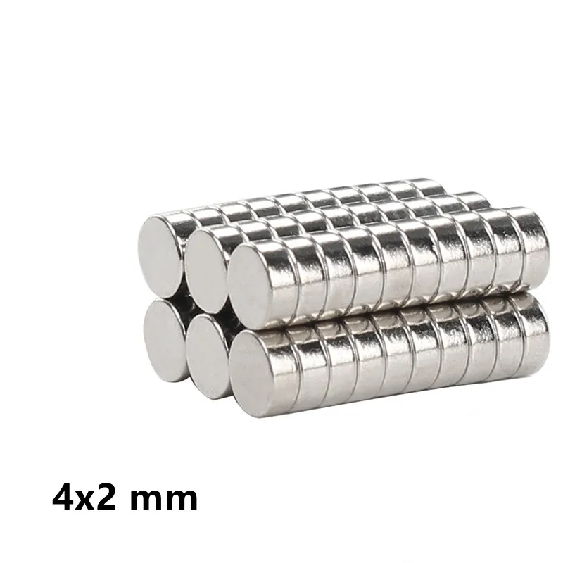 

50~2000pcs 4x2 Rare Earth Magnets Diameter 4x2mm Small Round Magnets 4mm*2mm Permanent Neodymium Magnets 4*2 strong magnet disc