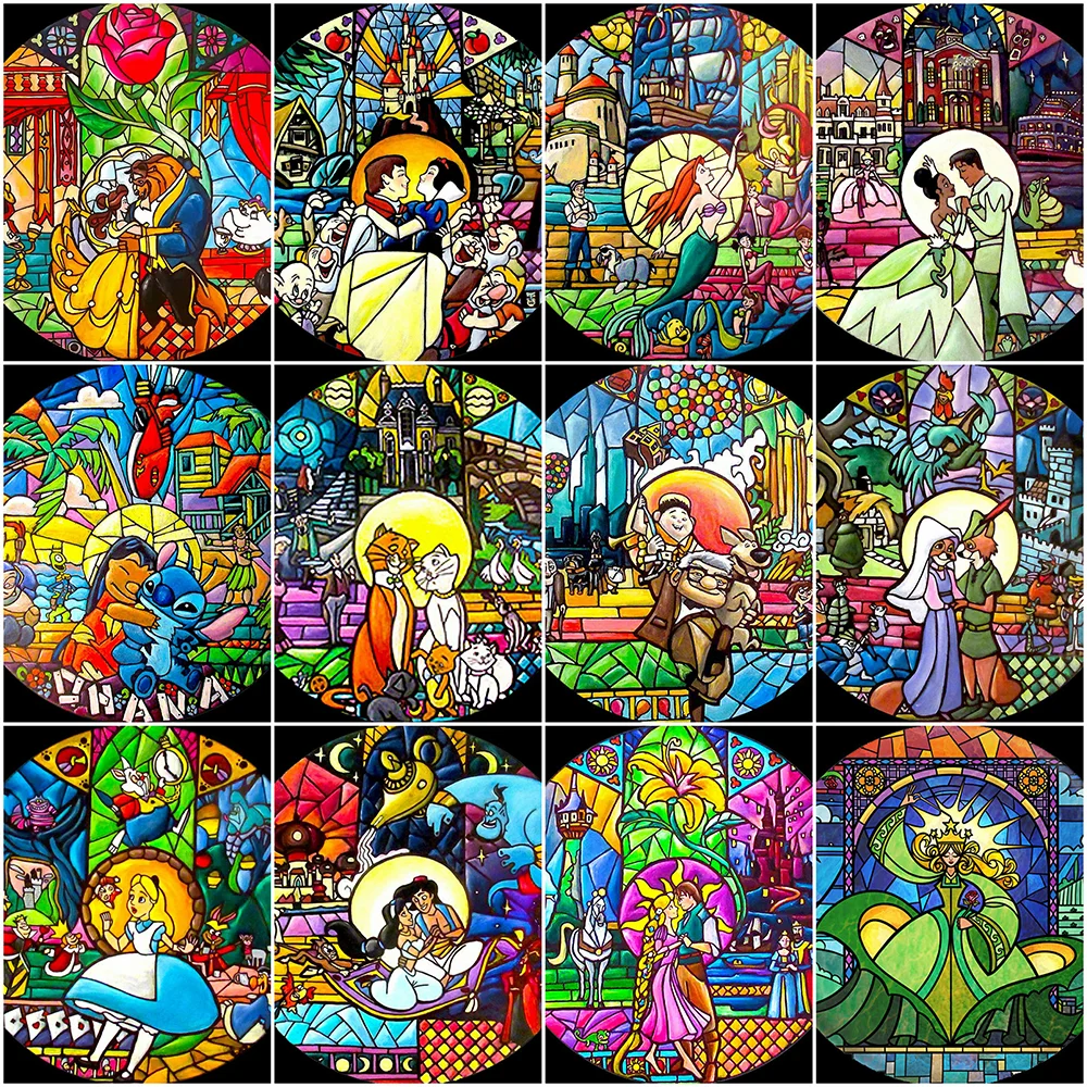 

Disney Diamond Painting Cartoon Characters 5D DIY Full Square Drill Mosaic Princess Embroidery Anime Creative Hobbies