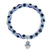 turkish blue eye charm bracelet fatima palm demon eye beaded bracelet