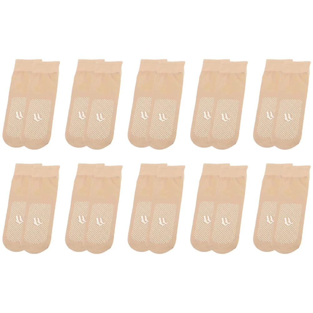 

10 Pairs Comfort Shorts Women Thin Socks Stockings Middle Tube Women's Fashion Nylon Mid-tube Ankle Miss Non-slipping Soles