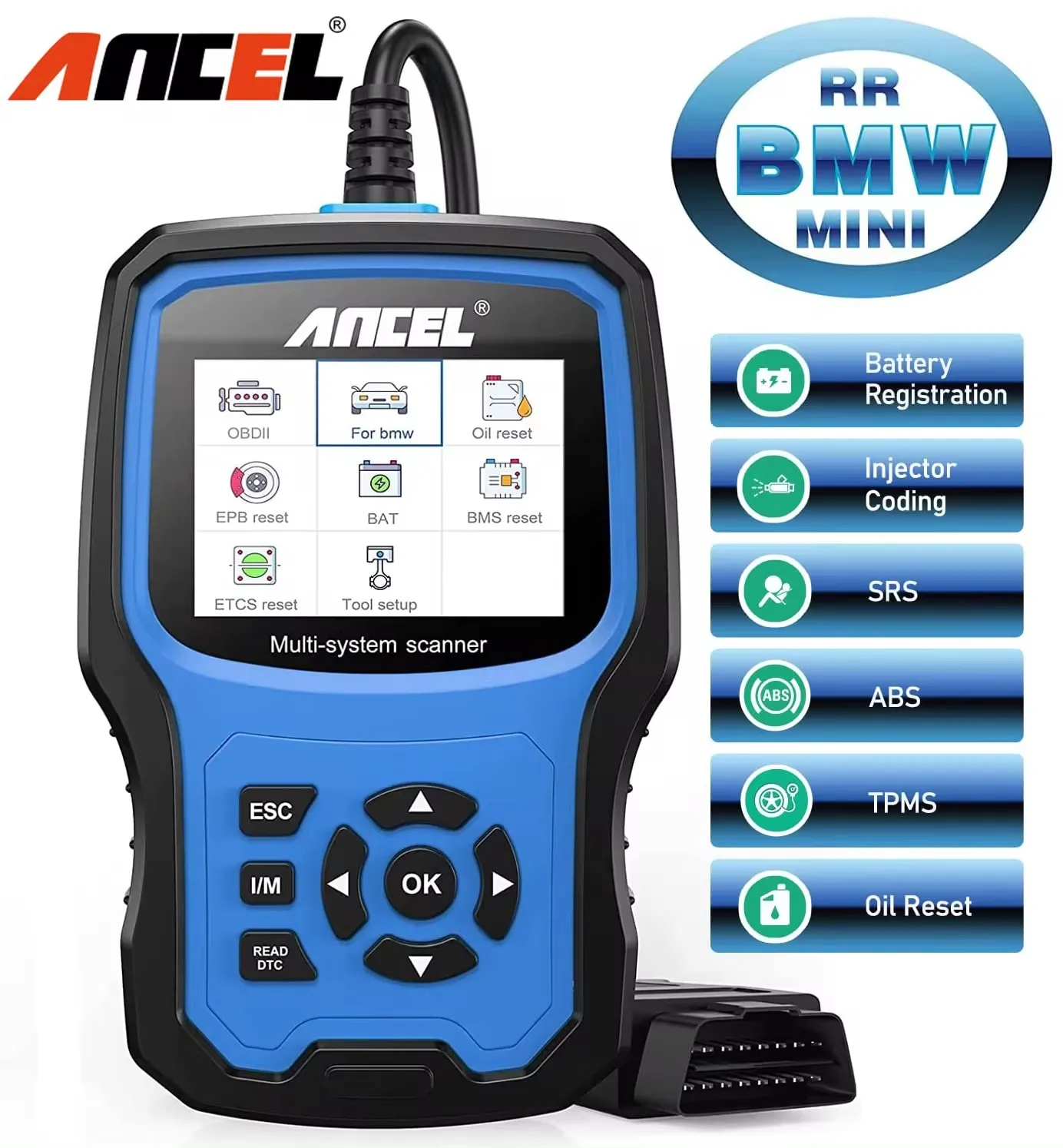 Автомобильный сканер ANCEL BM700 OBD2 инструмент для диагностики автомобиля BMW