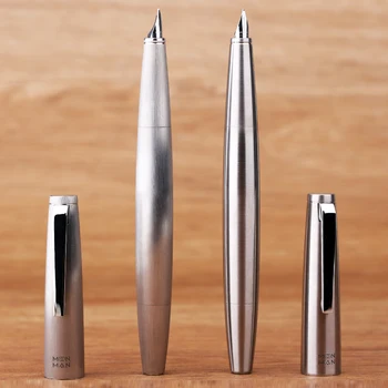 MAJOHN Ti500 Piston Fountain Pen Titanium Alloy Fine Nib 0.5mm Bright Silver Matte Silver Office supplies Business Writing Pen 3