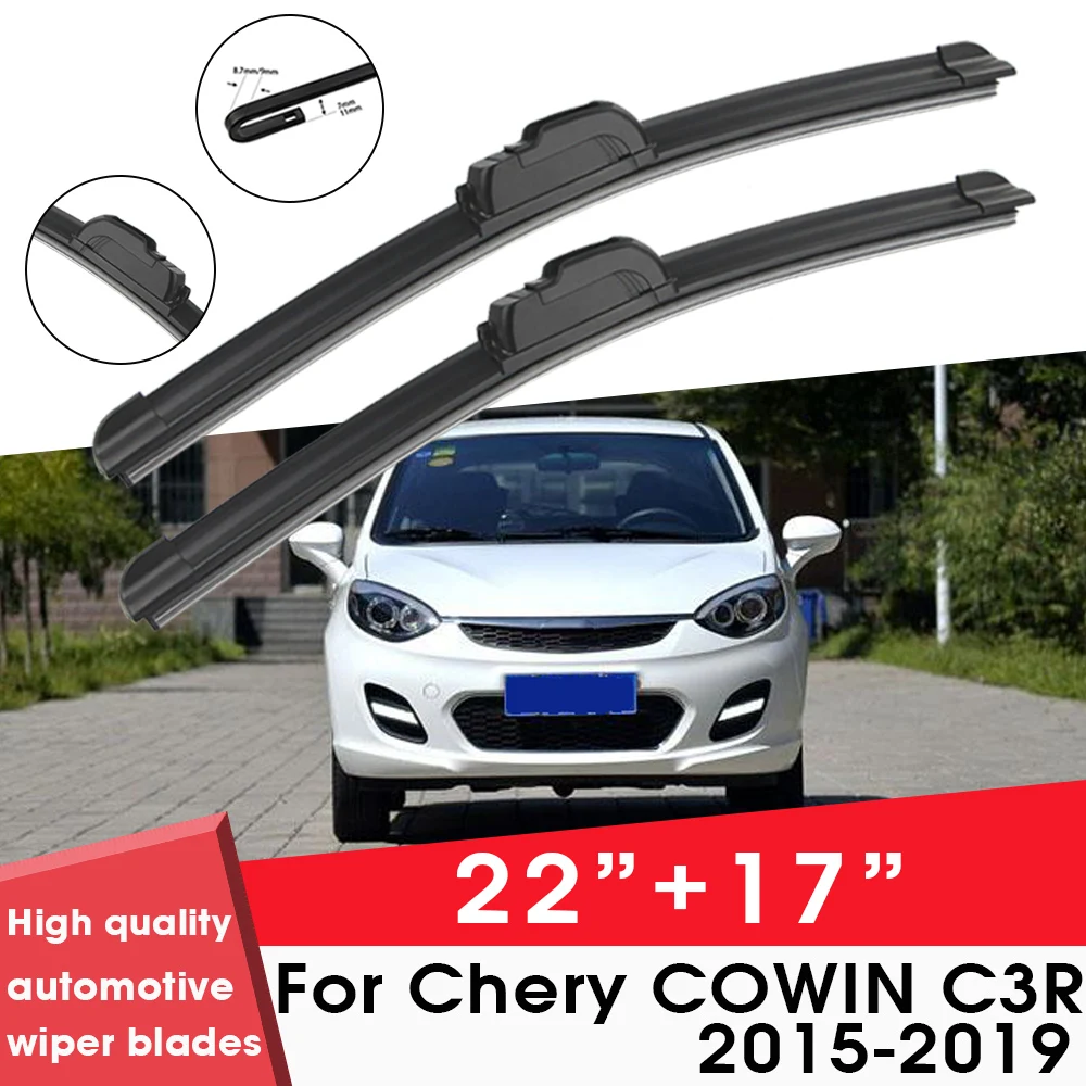 

Car Wiper Blade Blades For Chery COWIN C3R 2015-2019 22"+17" Windshield Windscreen Clean Naturl Rubber Cars Wipers Accessories
