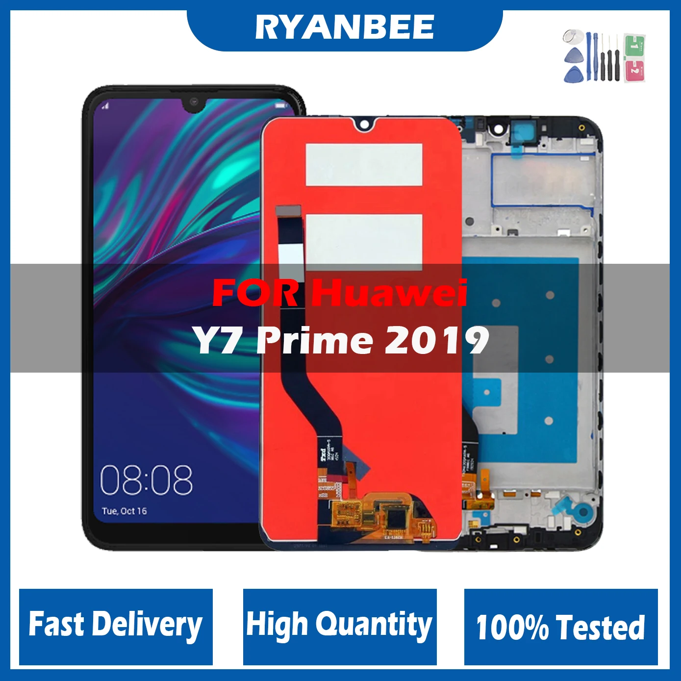 

6.26" Y7 2019 LCD Display For Huawei Y7 Prime 2019 LCD Touch Screen Digitizer Y7 Pro 2019 Assembly With Frame Free Shipping