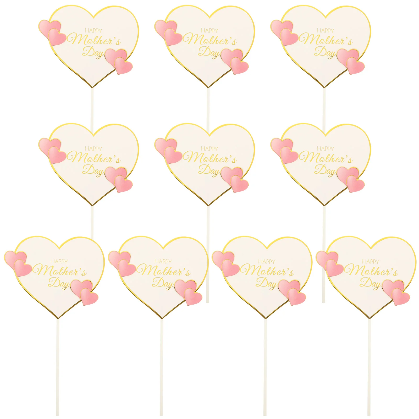 

10pcs Lovely Mothers Day Decorations Mother S Day Decorations Party Decorative Mother's Day Party Cake Decorations
