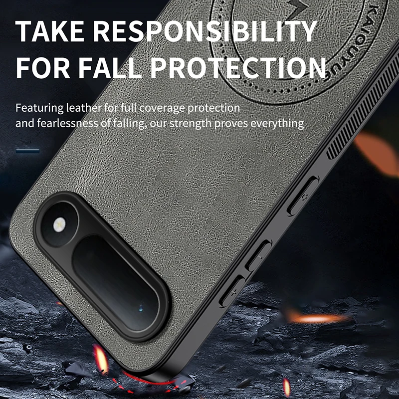 Фото Чехол для Realme C83, роскошный кожаный чехол с молниеносным дизайном и встроенным магнитом, ударопрочный бампер-футляр. №4