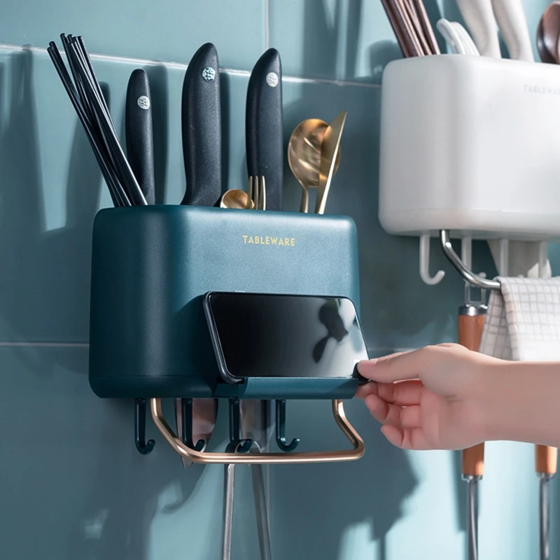 

Многофункциональный держатель для посуды M17D, органайзер для столовых приборов, кухонная раковина с крючками для хранения столовых приборо...