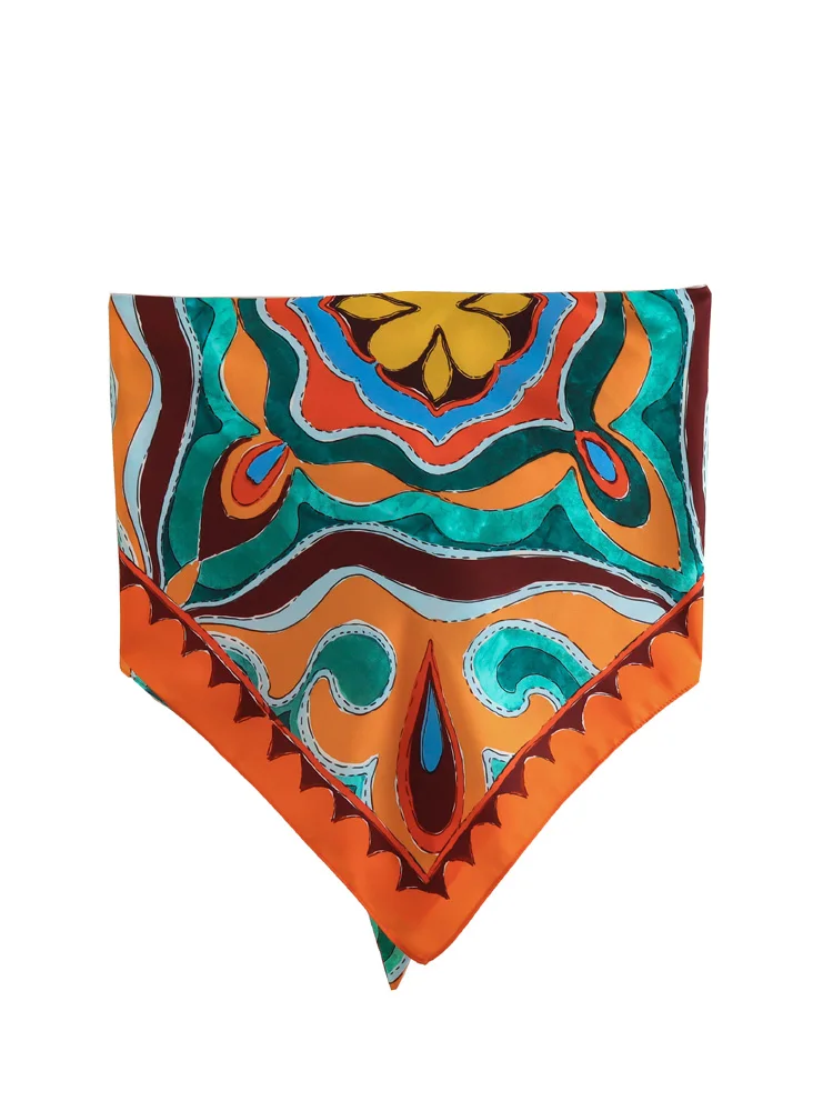 

ZXQJ 2023 модная женская блузка без бретелек с цветочным принтом стильная блузка женская блузка с бантом на спине шикарные Блузки Топы