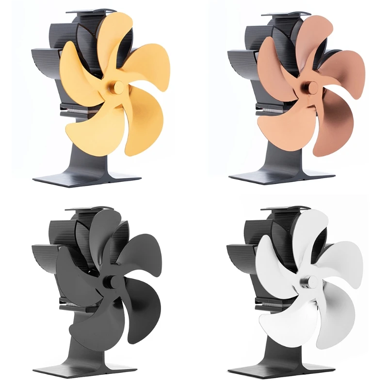 

SF502G 5 Blades Fireplace Stove Fan Heat Powered Fan Quiet Efficient for Wood