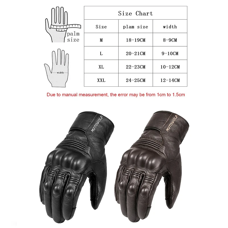 NEW Winter Waterproof Motorcycle Gloves Leather Gloves for Men Thermal Warm Inner Touch Screen Motorbike MTB Bike Riding Gloves images - 6