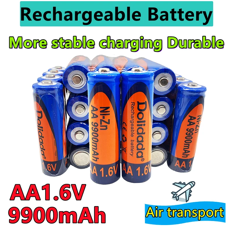 

1.6V AA 9900mAh Ni-Zn Rechargeable Battery for cordless telephone LED remote control game toy computer clock radio portable DVD