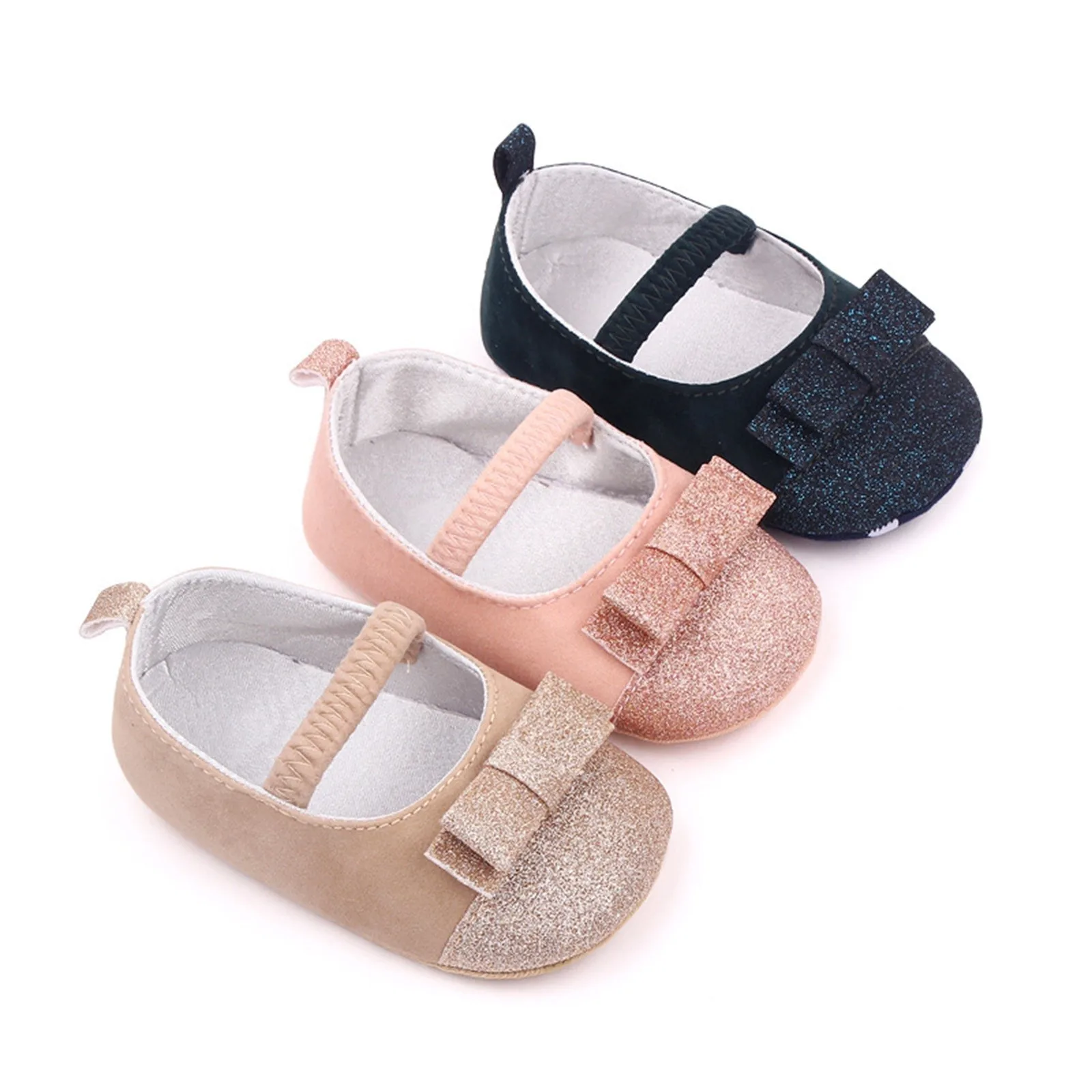 

Bowknot Sequin Toddler Shoes Infant Girls First Walkers Newborn Soft Sneakers Non Slip Baby Shoes Party Dress Princess Shoes