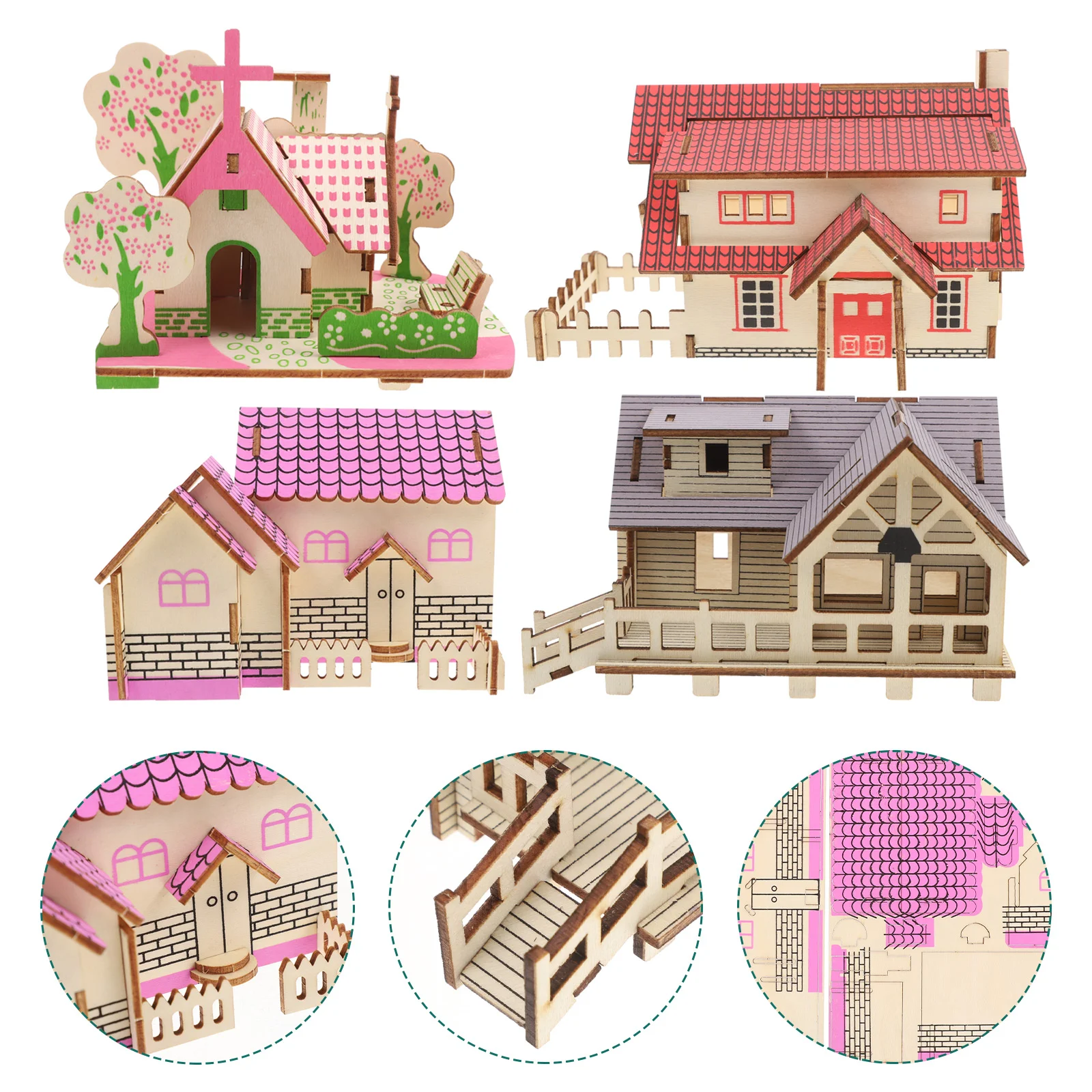 4 шт. украшение микропейзаж цветочный горшок детский крошечный дом миниатюрная