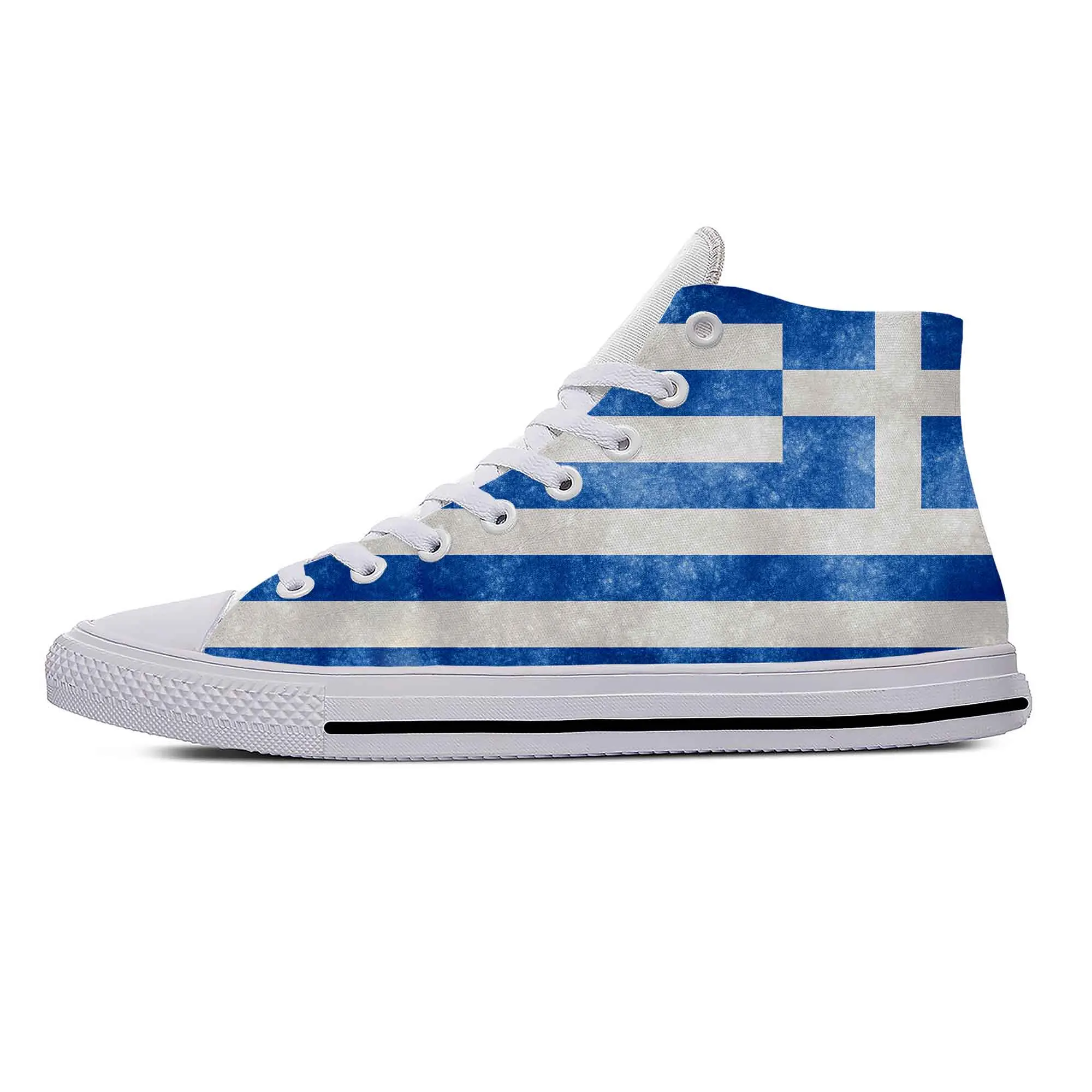 

Hellenic Greek Greece Flag Patriotic Cool Fashion Casual Shoes High Top Lightweight Men Women Sneakers Breathable Board Shoes