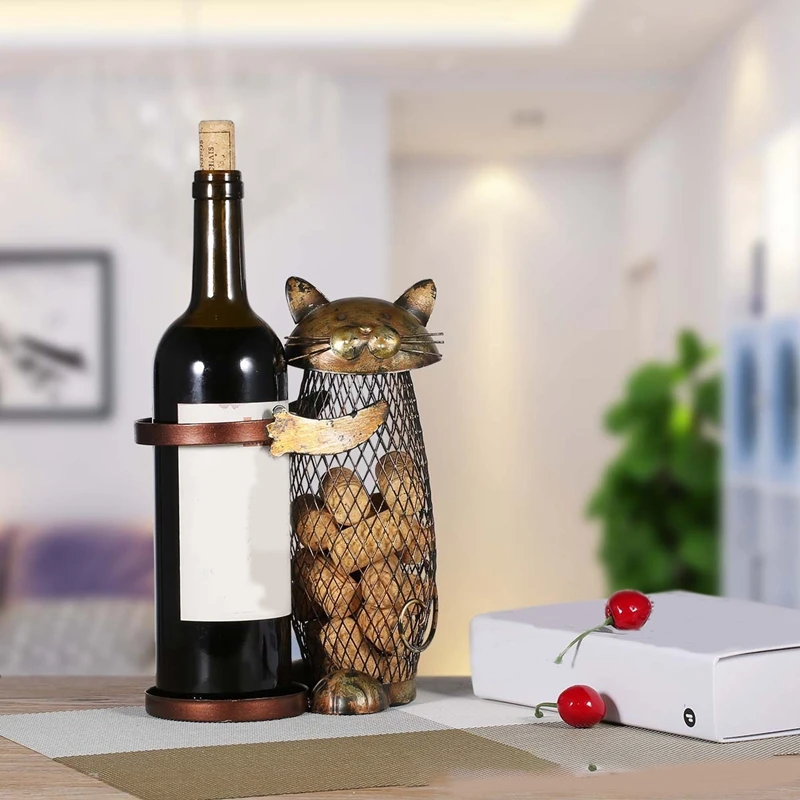 Полка для красного вина с котенком кованая железная полка животными горшок денег