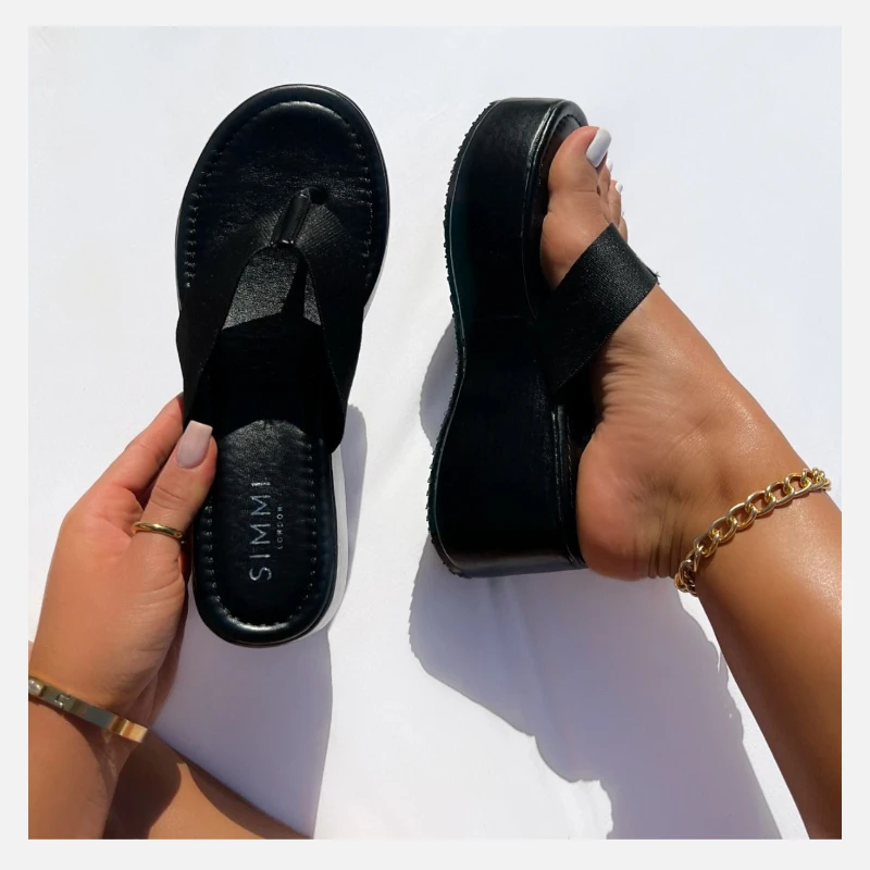 Platform Wedges Sandals 2022 Women Flip Flop Ankle Lace Up Design Fashion Roman Retro Slippers Comfy Casual Shoes Plus Size 43