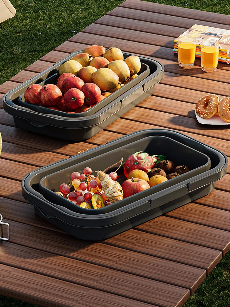 

Collapsible Picnic Basket Portable Outdoor Foldable Storage Bin With Lid For Organizing Lockable Versatile Basket With Lid And