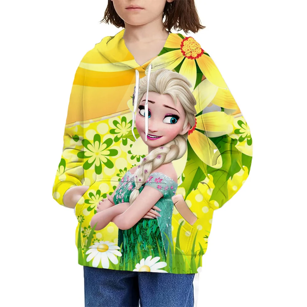 

Новинка весна-осень 2023, платье с капюшоном и принтом для маленьких девочек с изображением принцессы Рапунцель