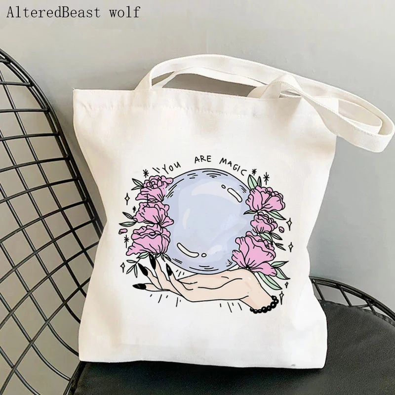 Женская сумка на плечо WITCH Wheel of the Year magic Tarot Card witchy Canvas Bag Harajuku Shopper женская |