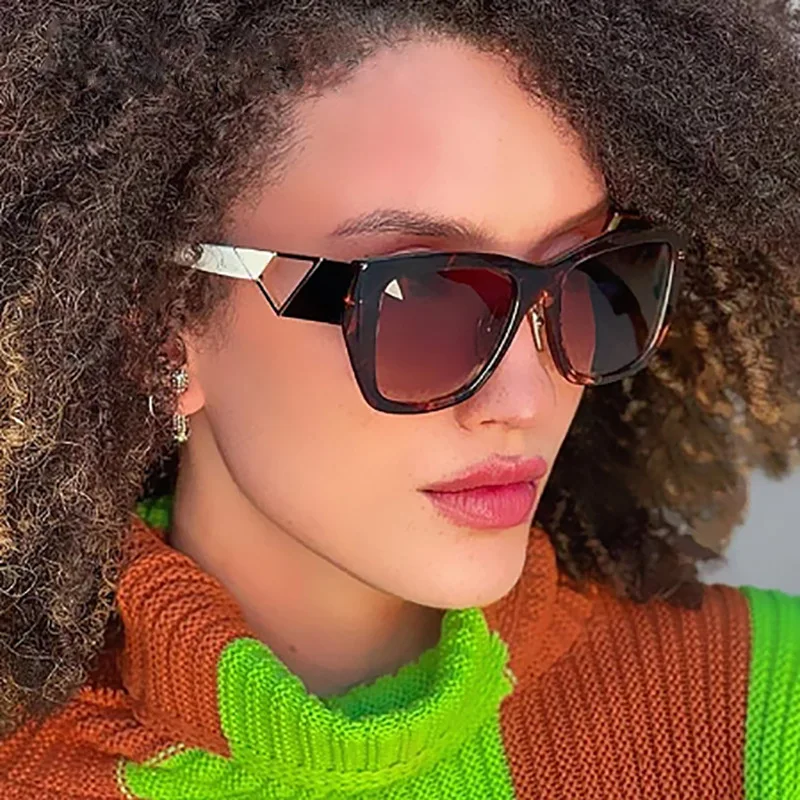 

2022 Fashion Cat Eye Sunglasses Women Oversized Full Rim Sun Glasses for Ladies Shades UV400 Luxury Brand Gradient Lens Sunglass