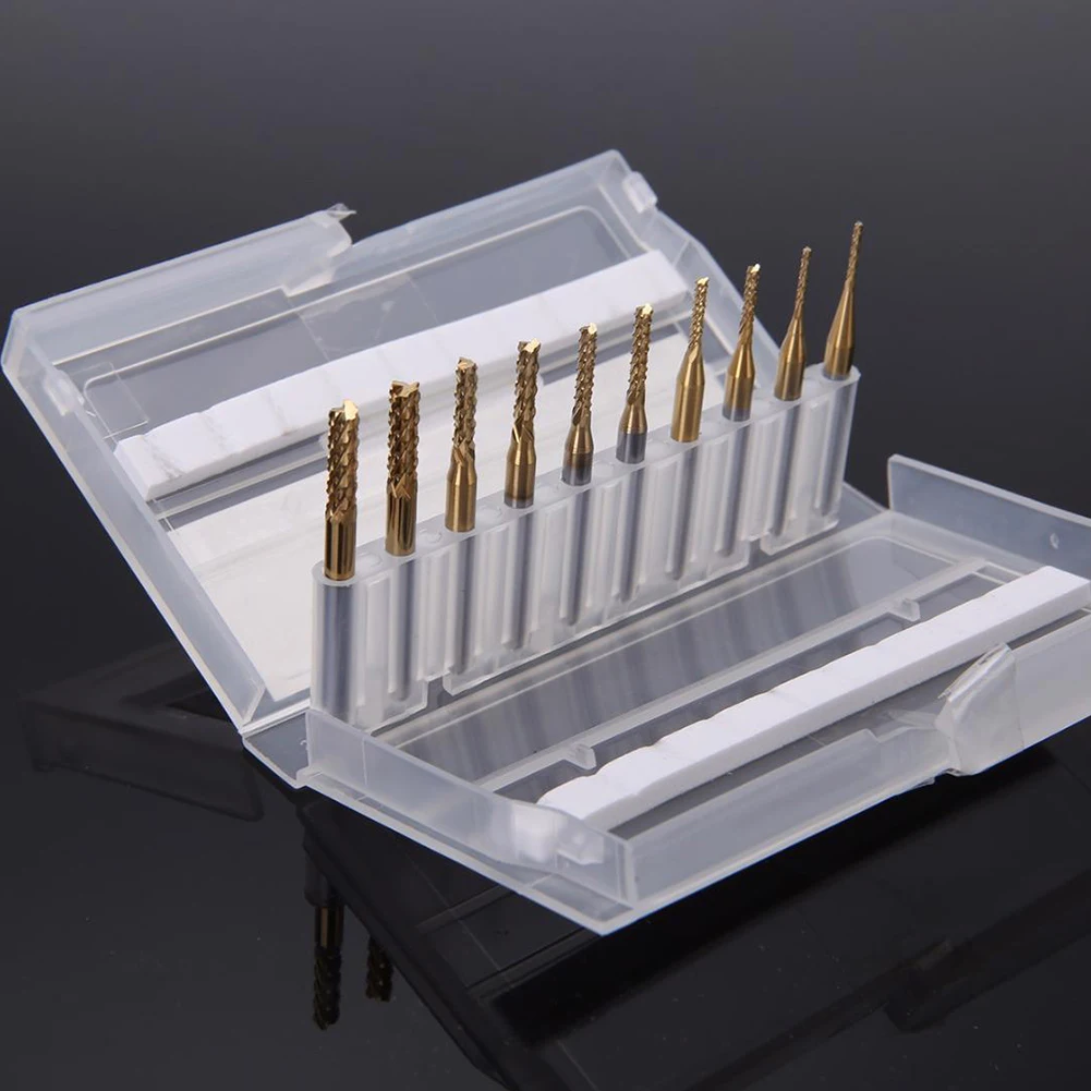 Набор фрез из карбида вольфрама с хвостовиком 1/2/3 мм 10 шт.