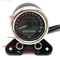 motorcycle odometer lcd digital interface fuel gauge speedometer with light usb charger for honda cg125 suzuki gn125 cafe racer