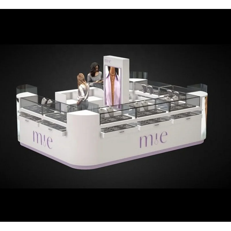 На заказ витрина для розничного магазина торговых центров белая ювелирных