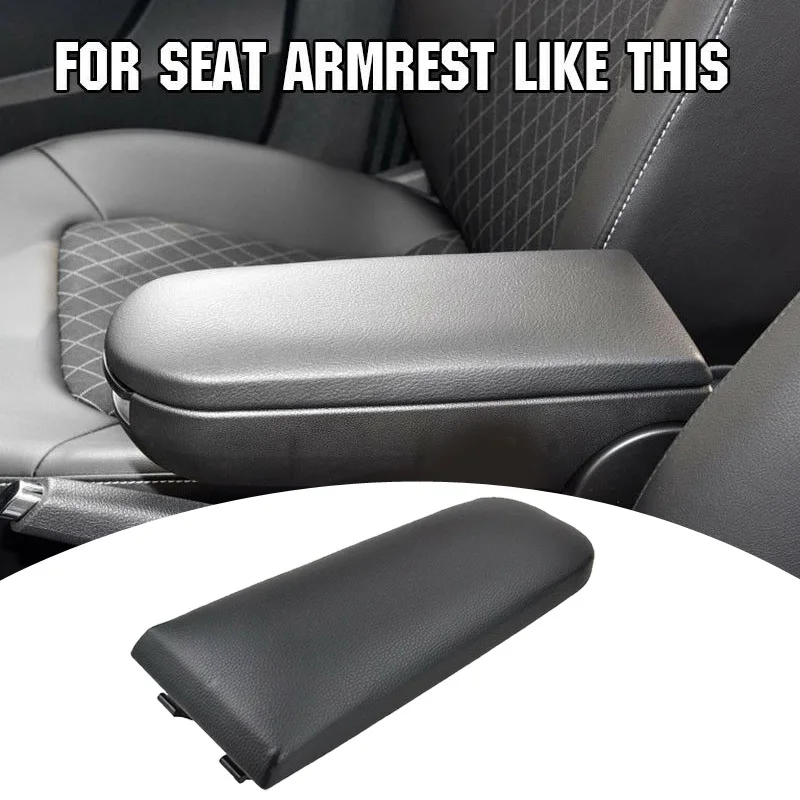 

Black PU Leather Liner ABS Plastic Car Center Armrests Cover Latch Lid Clip Catch For Seat Ibiza 6J 09-2016 Cover