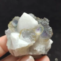 65 2gnatural green fluorite and crystal symbiotic mineral specimen healing energy home decoration quartz gem