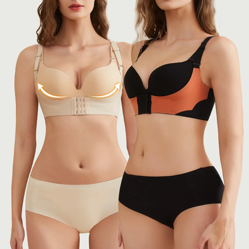 

Бесшовный корректирующий бюстгальтер с эффектом пуш-ап, Корректирующее белье для спины, невидимое послеродовое Корректирующее белье для п...