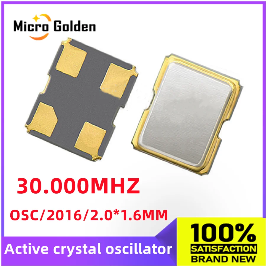 (2 шт.) 30M 30 МГц 30,000 МГц 2016 SMD активный кварцевый генератор 4PIN OSC 2,0*1,6 мм 1620 кварцевый генератор 30,000 м