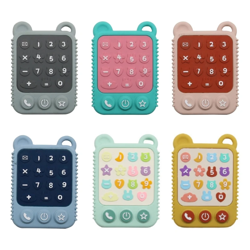 

Baby Chewing Toy Phone Molar Rod Pacifier Pendant Toddlers Education Teether Kit