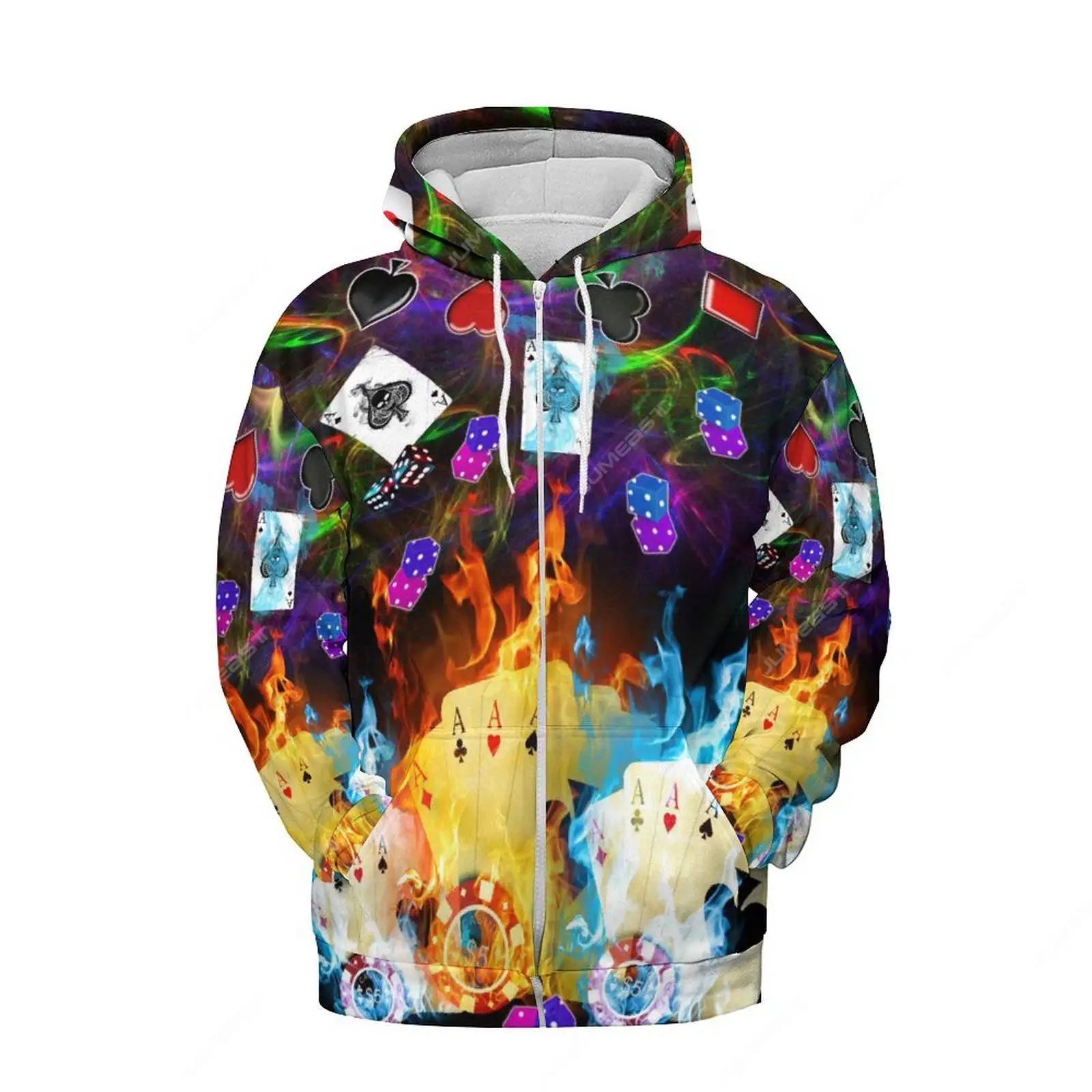 

Jumeast 3D Printed Poker Cards Men Zipper Hoodies Casino Game Women Hooded Sweatshirts Fashion Streetwear Vintage Hippie Clothes